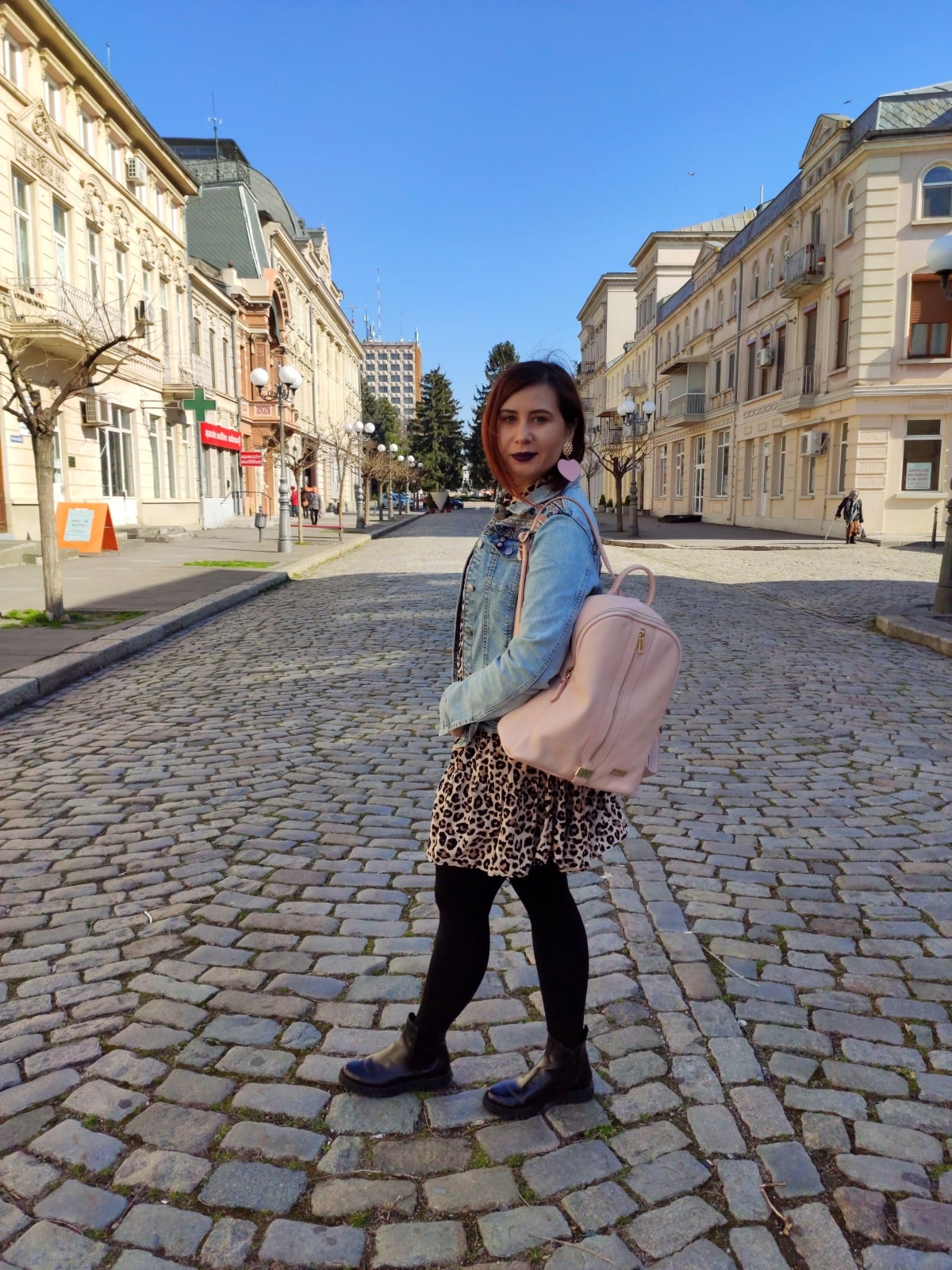 Rucsac roz piele naturala4